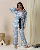 FLOWERS 2PC'S SATIN PAJAMA SET