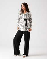 Leaf Print Pajama Robe