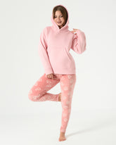 Printed Velvet Pants with Plain Lined Milton Cotton Hoodie