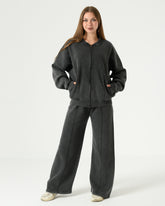 Women's Oversized Milton Pajama Set – Washed Fabric Lounge Wear