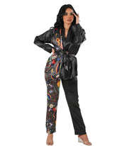 PLAIN & FLORAL SATIN SET