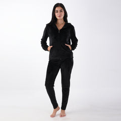 Black Velvet Zipper Pajama