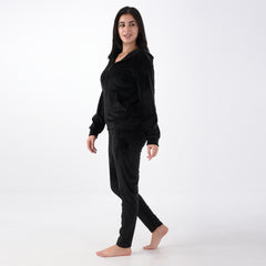 Black Velvet Zipper Pajama