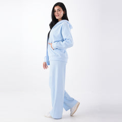 Two-pieces aqua blue ribbed pajama (OVER SIZE)