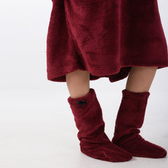 Oversize Maroon Fur Nightshirt with Fur Laklok