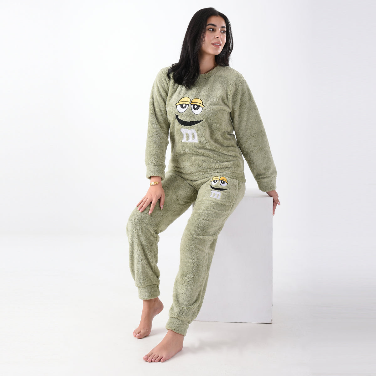 Mint Green m&m Fur Pajama