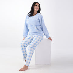 Blue Plaid Fur Pajama