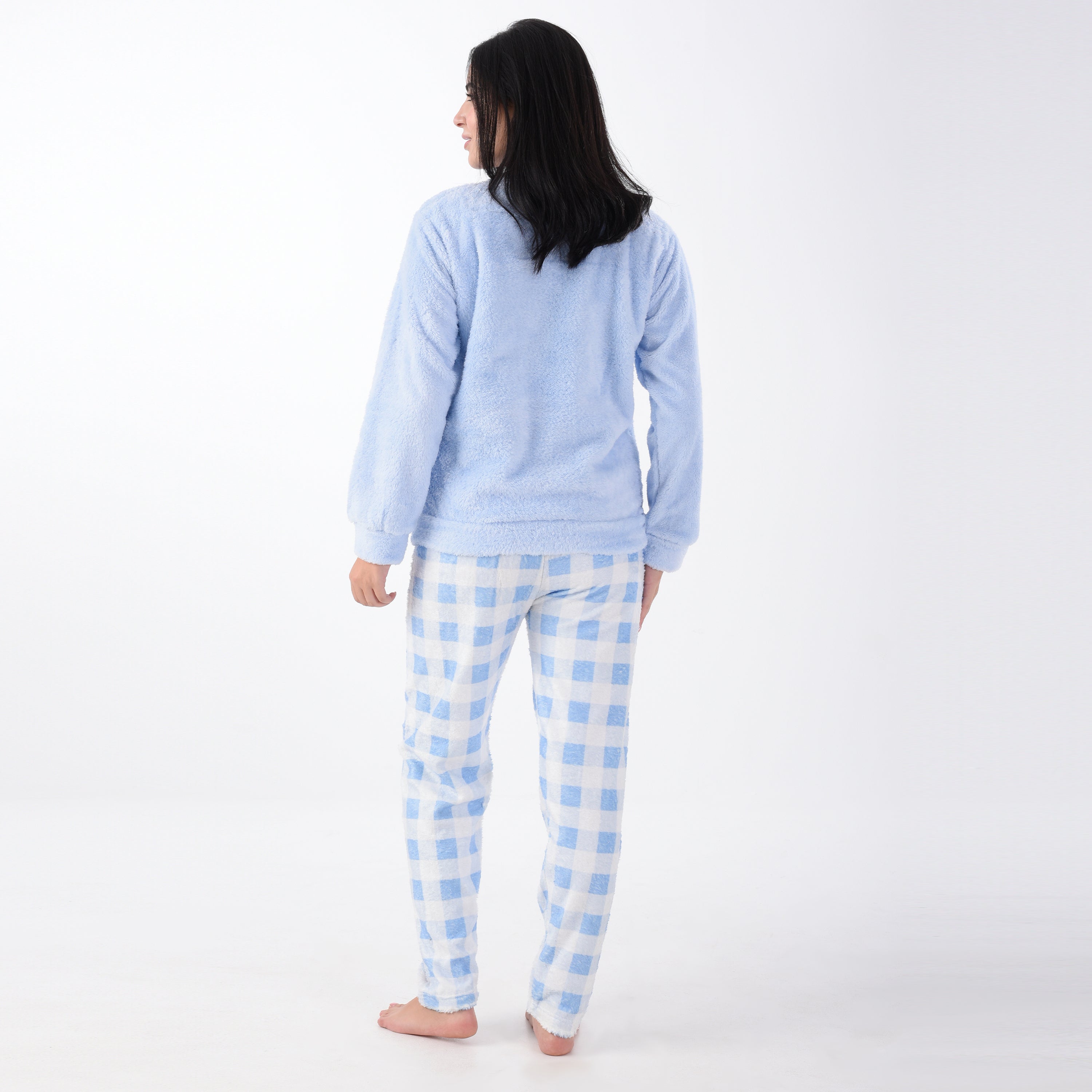 Blue Plaid Fur Pajama