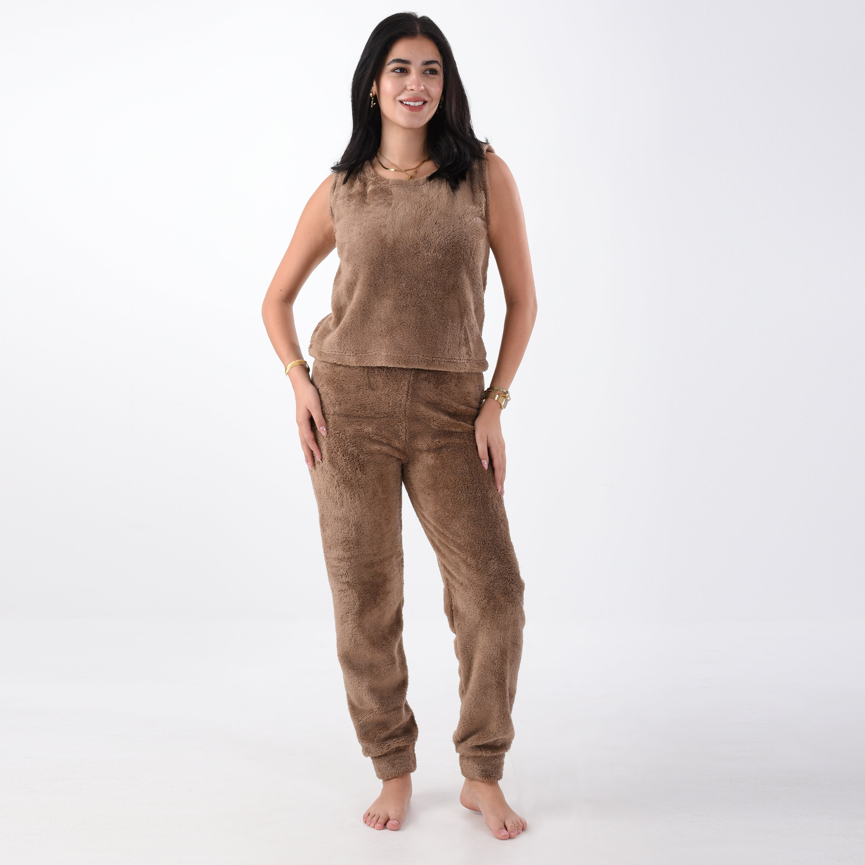 Brown Fur Pajama 3 Pieces