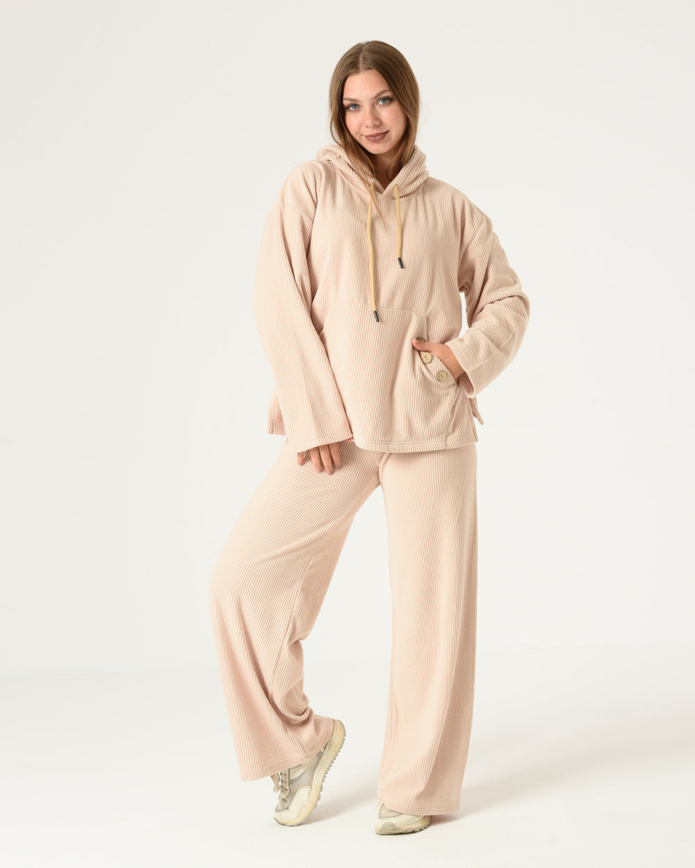 Cozy Corduroy Hoodie Pajama Set – Winter Edition
