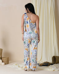 V RAY SATIN OFF SHOULDER PAJAMA