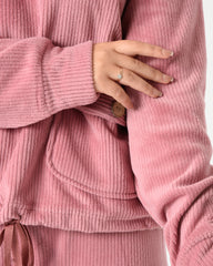 Ribbed Velvet Pajama Set – Lined Winter Homewear