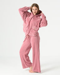 Ribbed Velvet Pajama Set – Lined Winter Homewear