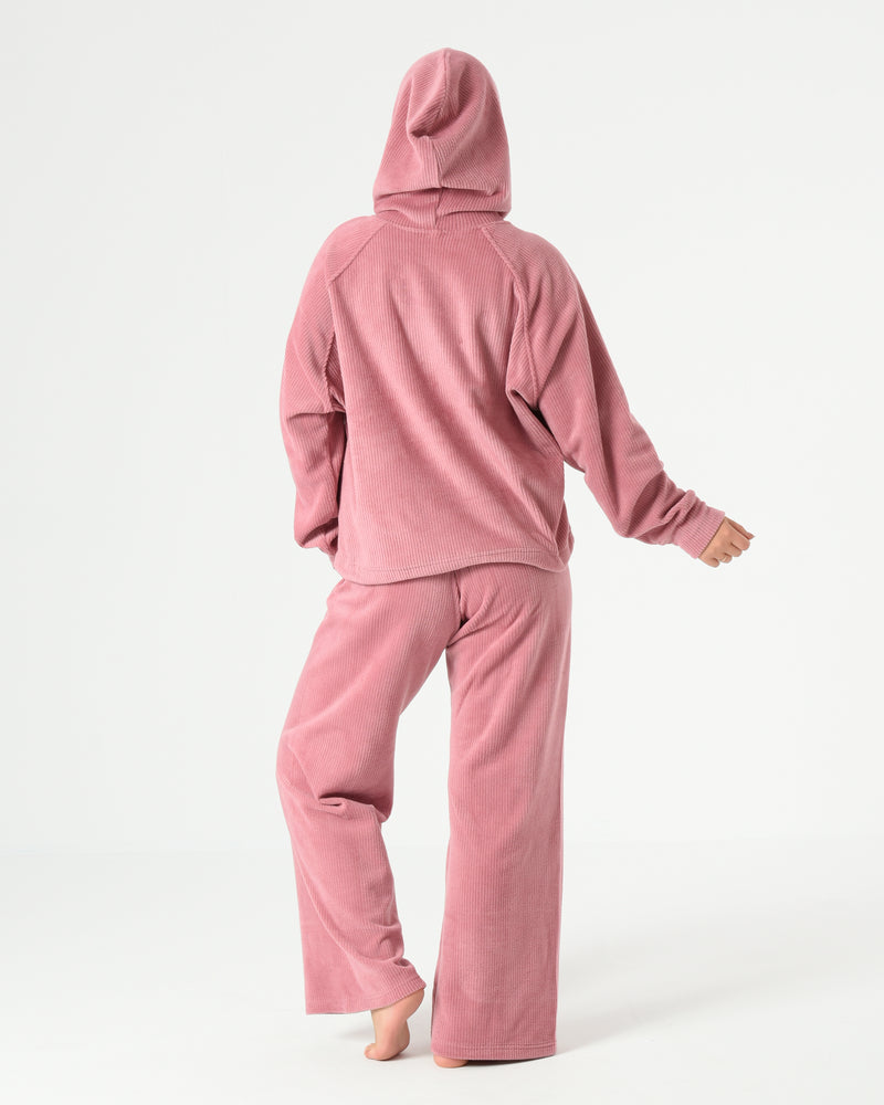 Ribbed Velvet Pajama Set – Lined Winter Homewear