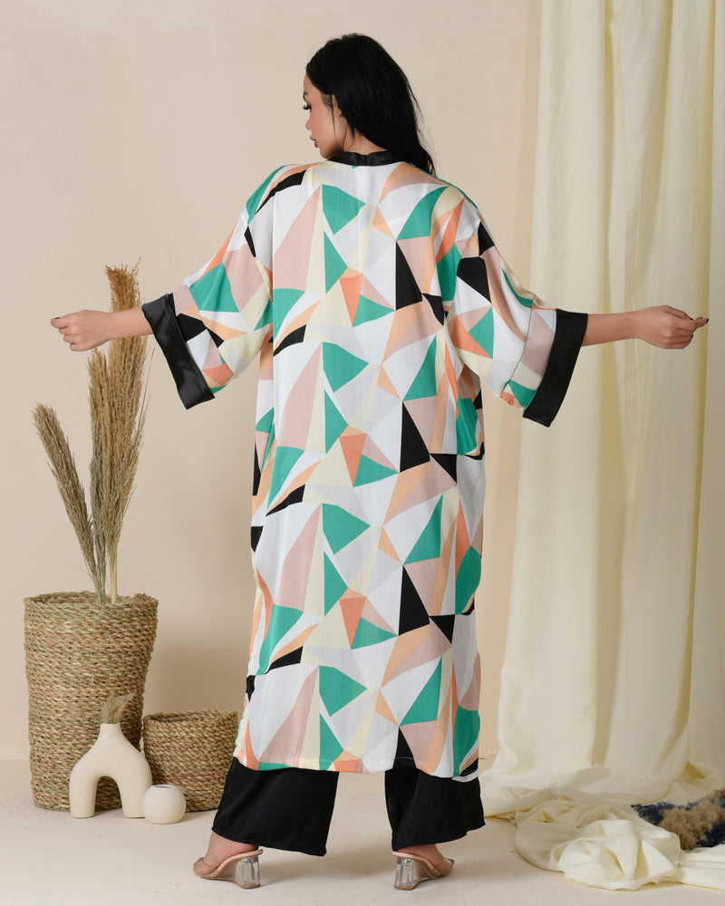 Satin Chiffon Kimono