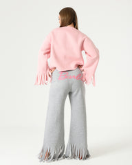 Fringe Sleeves Premium Milton Cotton Tracksuit – "Barbie" Design