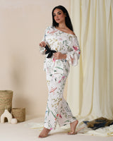 FLORAL PRINTED SATIN PAJAMA SET