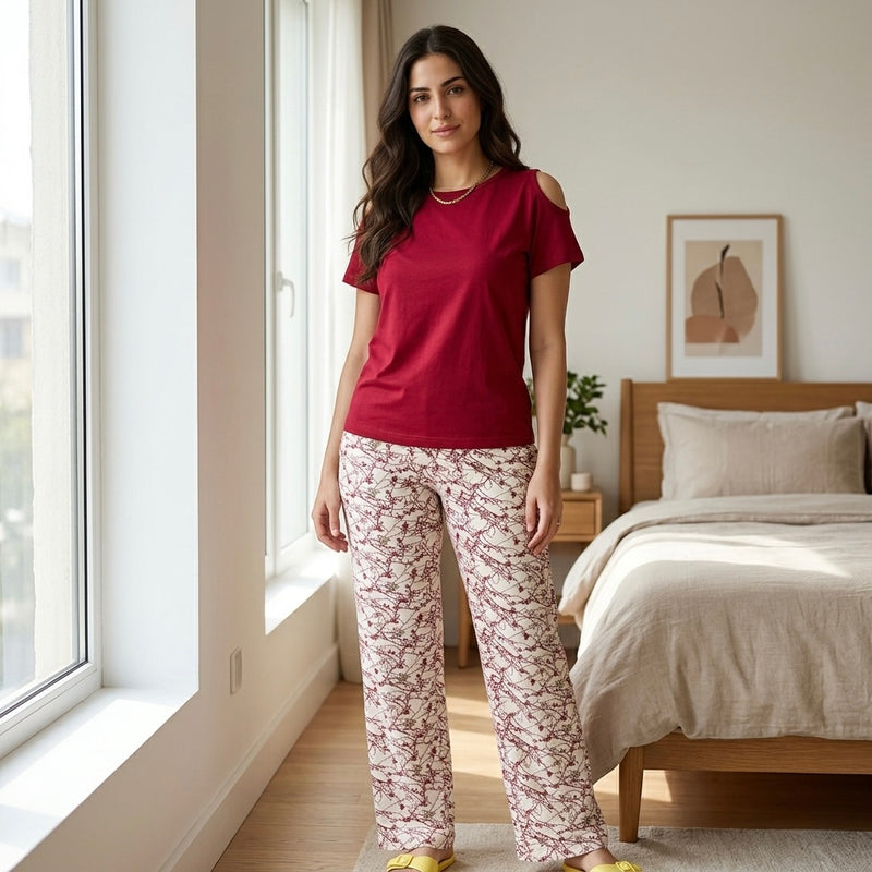 Floral Vine Cotton Pajama Set