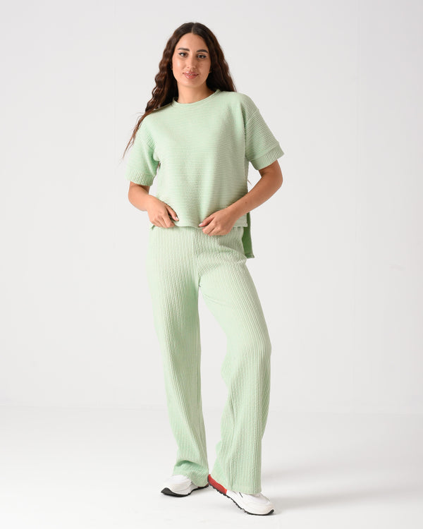 3Pc's Mint Green Polycotton Pajama Set