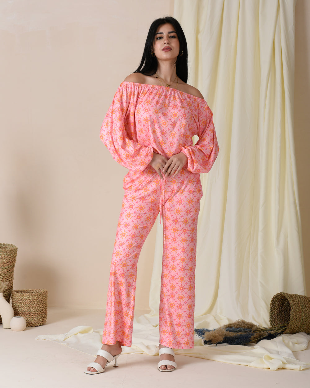 CROP TOP DAISY PRINT PAJAMA