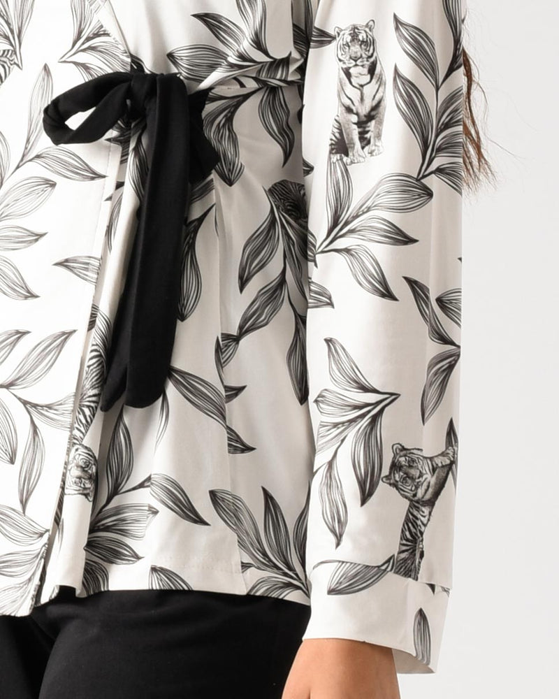 Leaf Print Pajama Robe