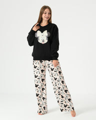 Minnie Mouse Printed Velvet Pajama Set with Lined Milton Cotton Sweatshirt