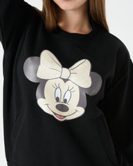 Minnie Mouse Printed Velvet Pajama Set with Lined Milton Cotton Sweatshirt