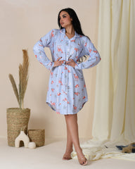 GHAZAL PRINTED COTTON CLASSIC NIGHTSHIRT