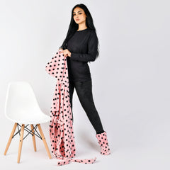 VELVET DOTS PAJAMA SET-4 PC'S - PYJAMODA