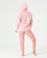 Printed Velvet Pants with Plain Lined Milton Cotton Hoodie