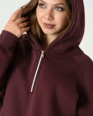 Women's Premium Milton Lined Tracksuit – Star Embroidery Design (Burgundy)