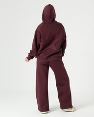 Women's Premium Milton Lined Tracksuit – Star Embroidery Design (Burgundy)