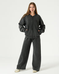 Women's Oversized Milton Pajama Set – Washed Fabric Lounge Wear