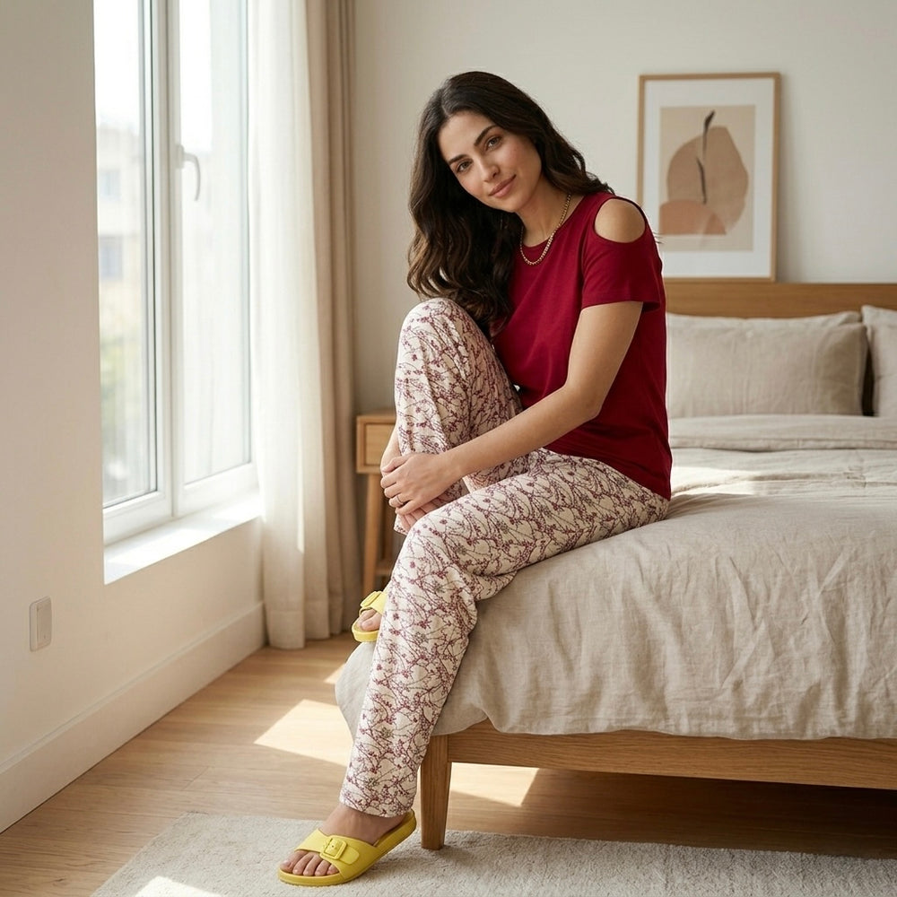 Floral Vine Cotton Pajama Set