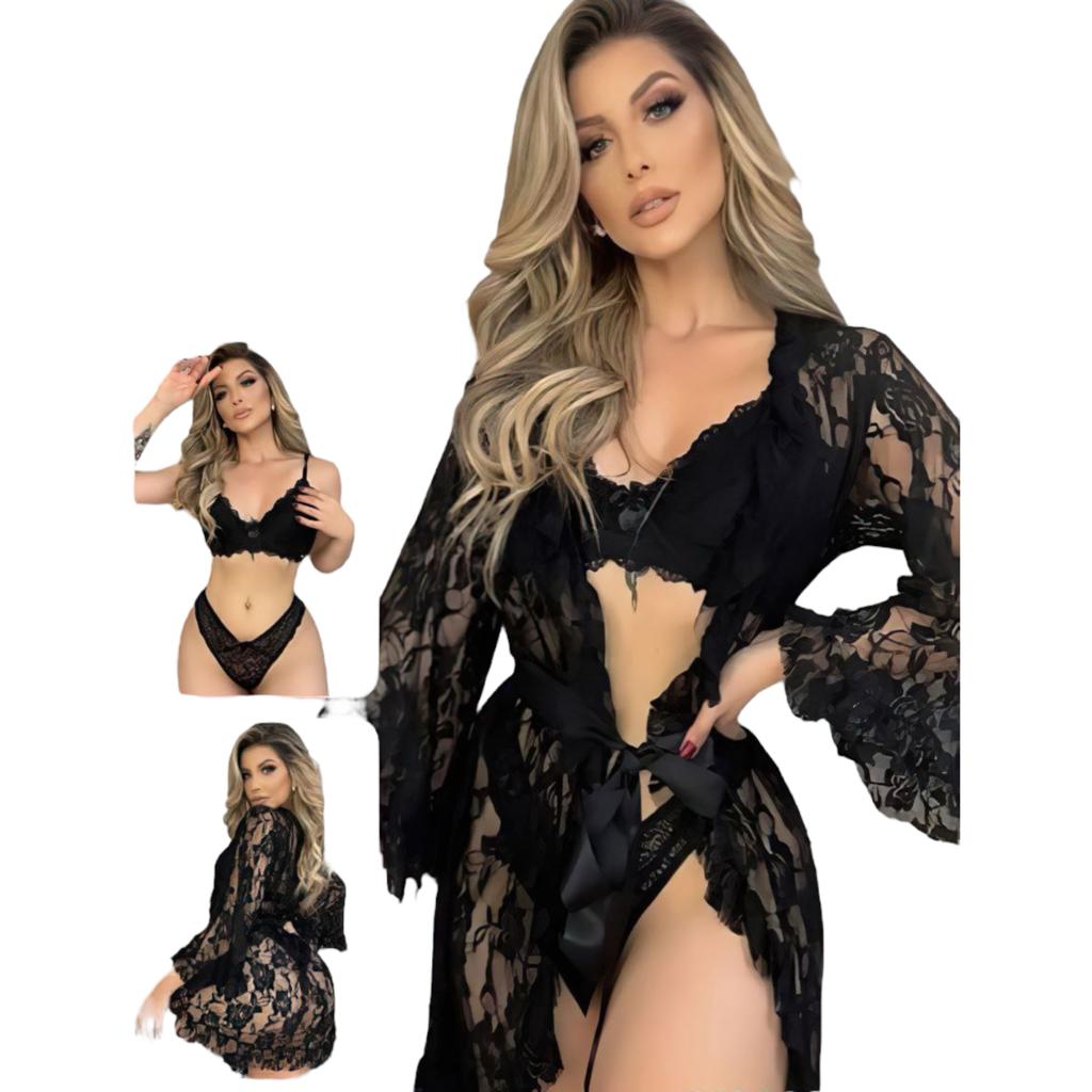 3 PC'S LACE BABY DOLL - PYJAMODA