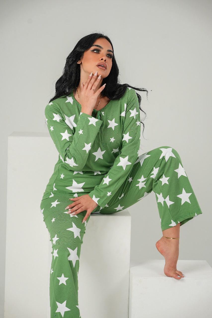 GREEN STARS TURKEY PAJAMA - PYJAMODA