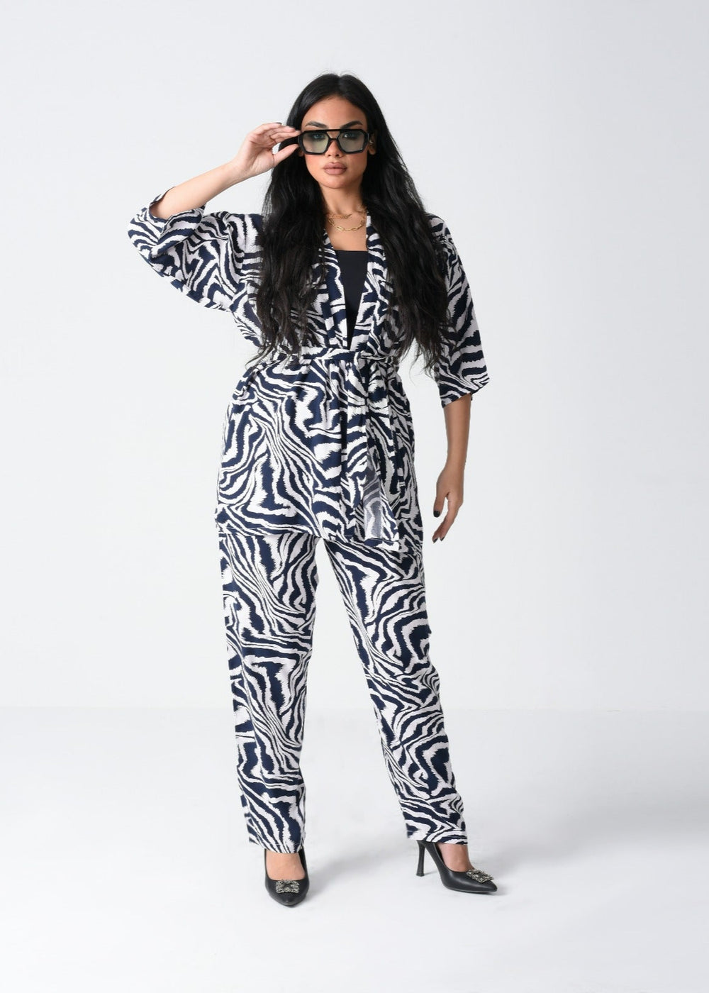 NAVY ZEBRA 2Pcs VICSCOSE SET