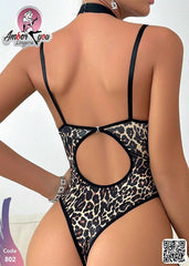 Leopard Print Strappy Lingerie Bodysuit – Code 802