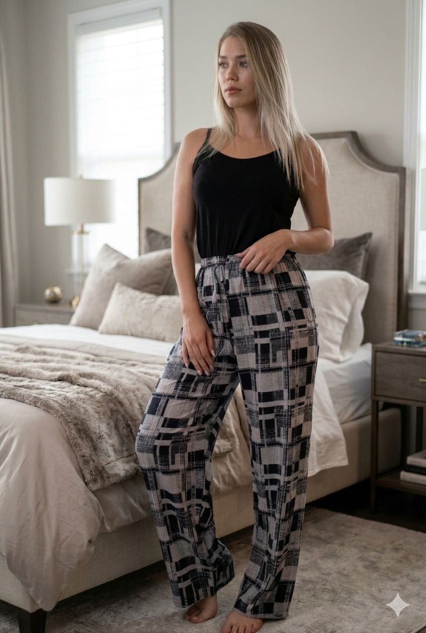 Plaid Viscose Pajama
