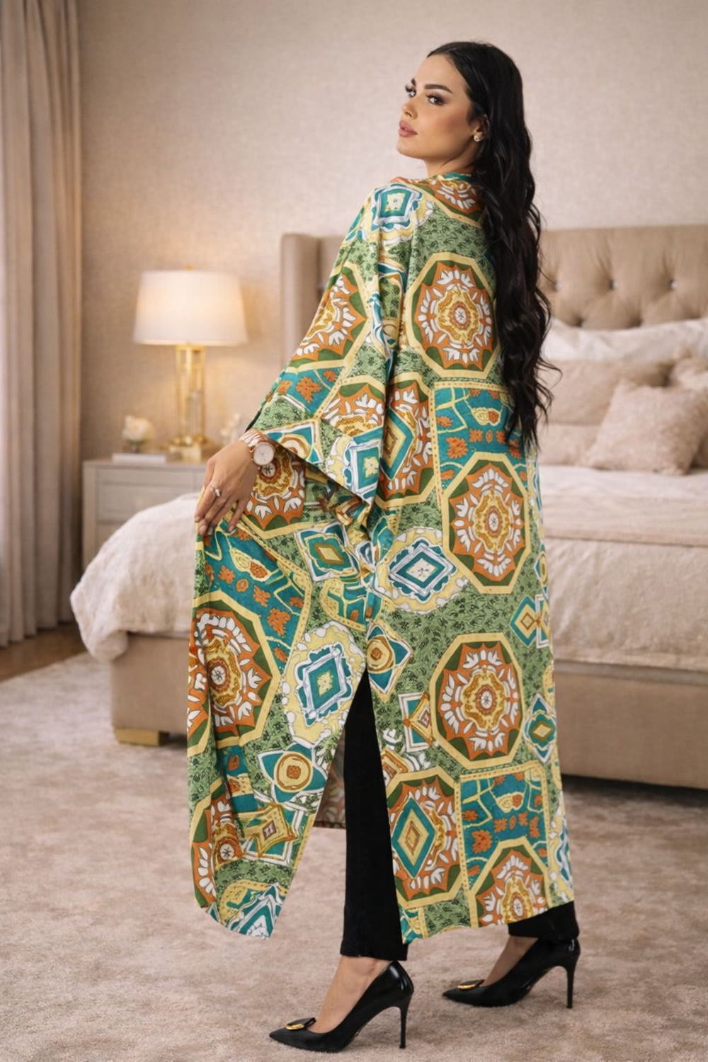 Armani Satin Printed Long Robe