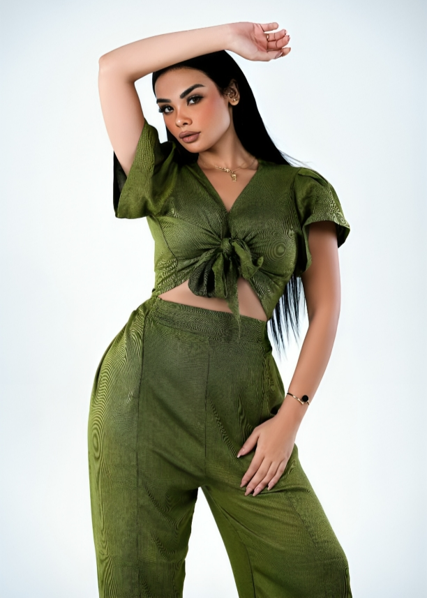 LINEN CROP-TOP PAJAMA