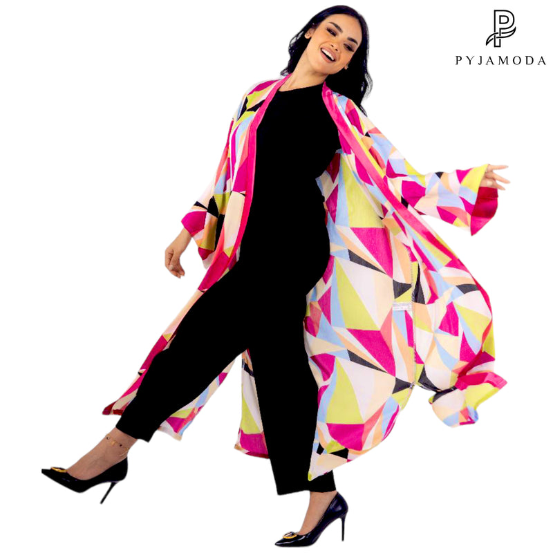 Satin Chiffon Kimono - PYJAMODA