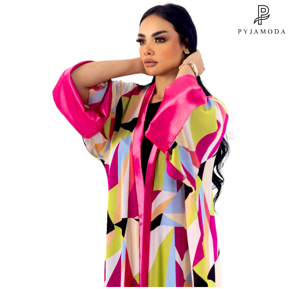 Satin Chiffon Kimono - PYJAMODA