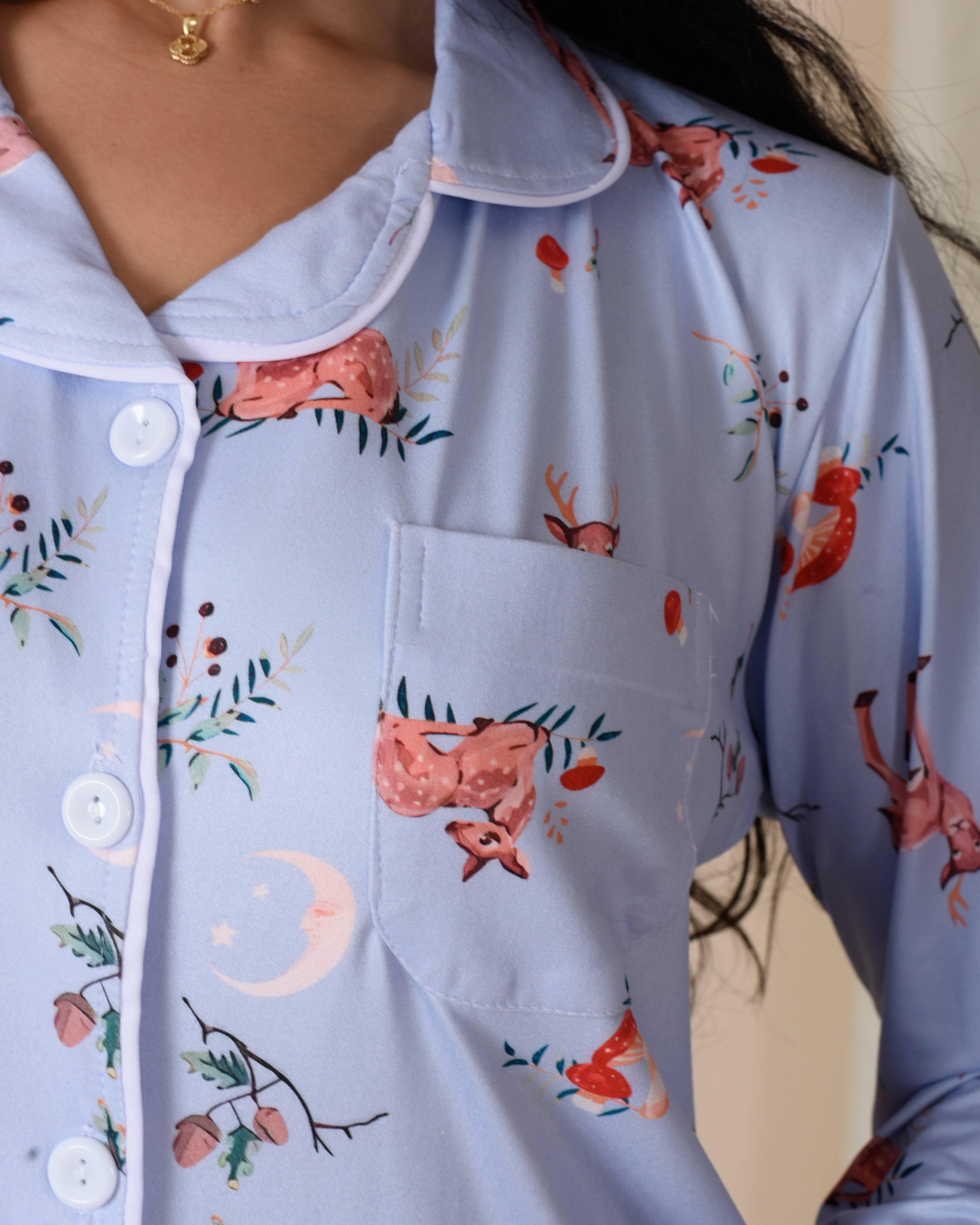 GHAZAL PRINTED COTTON CLASSIC NIGHTSHIRT
