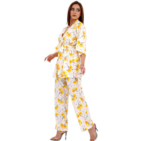 Yellow Satin Cotton Pajama - PYJAMODA